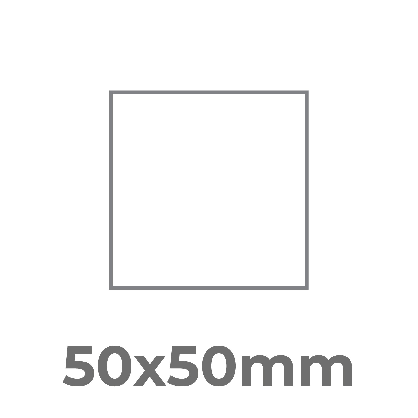 50x50 mm.