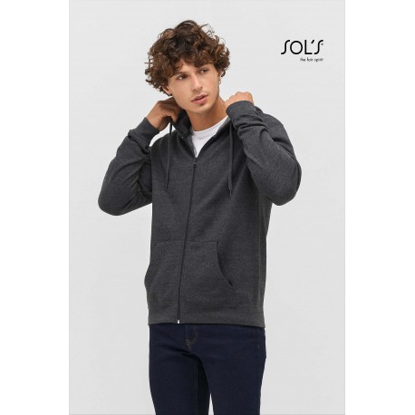 Felpa unisex stone full zip con cappuccio