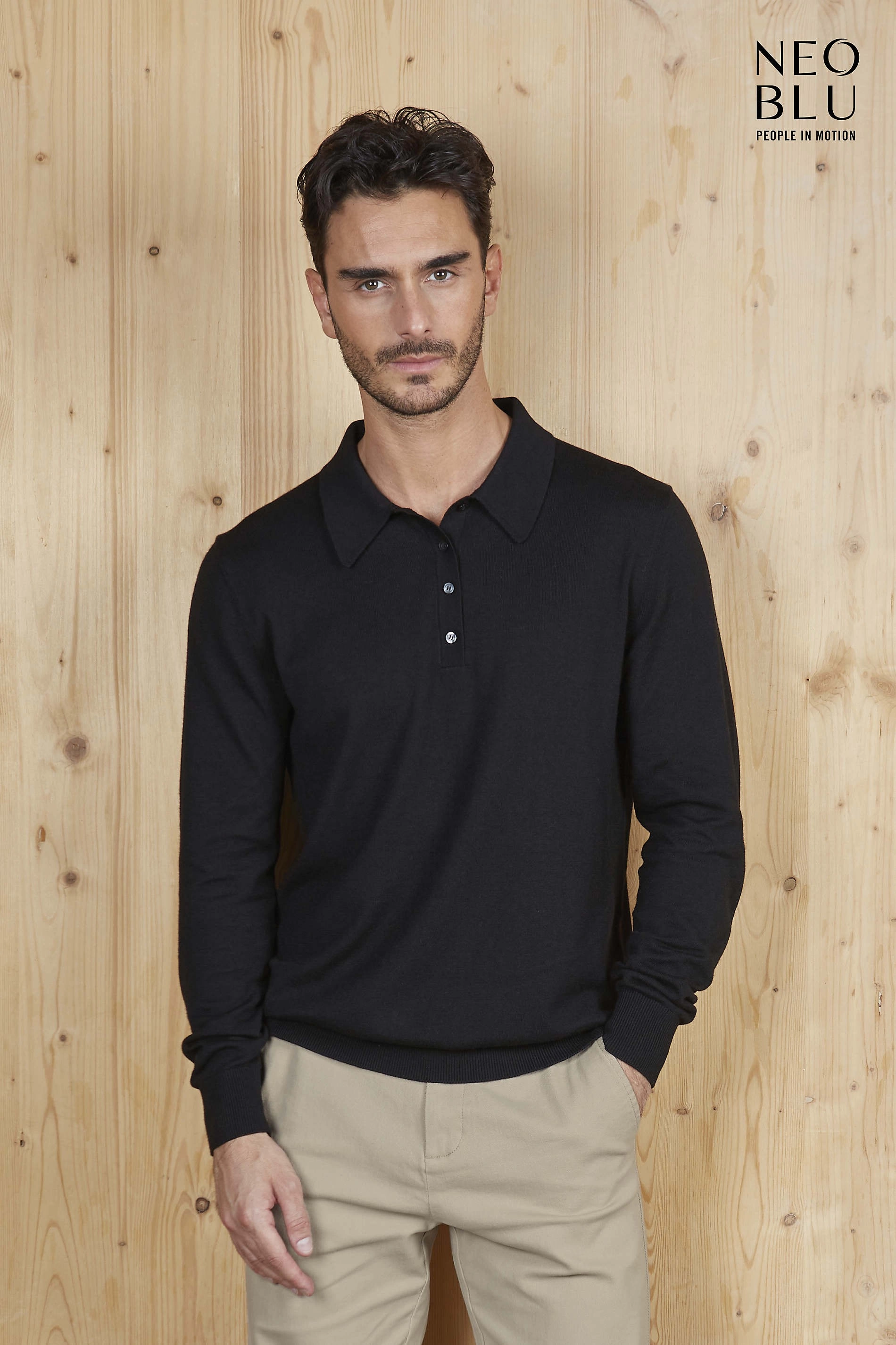 Maglione uomo stefan con collo tipo polo