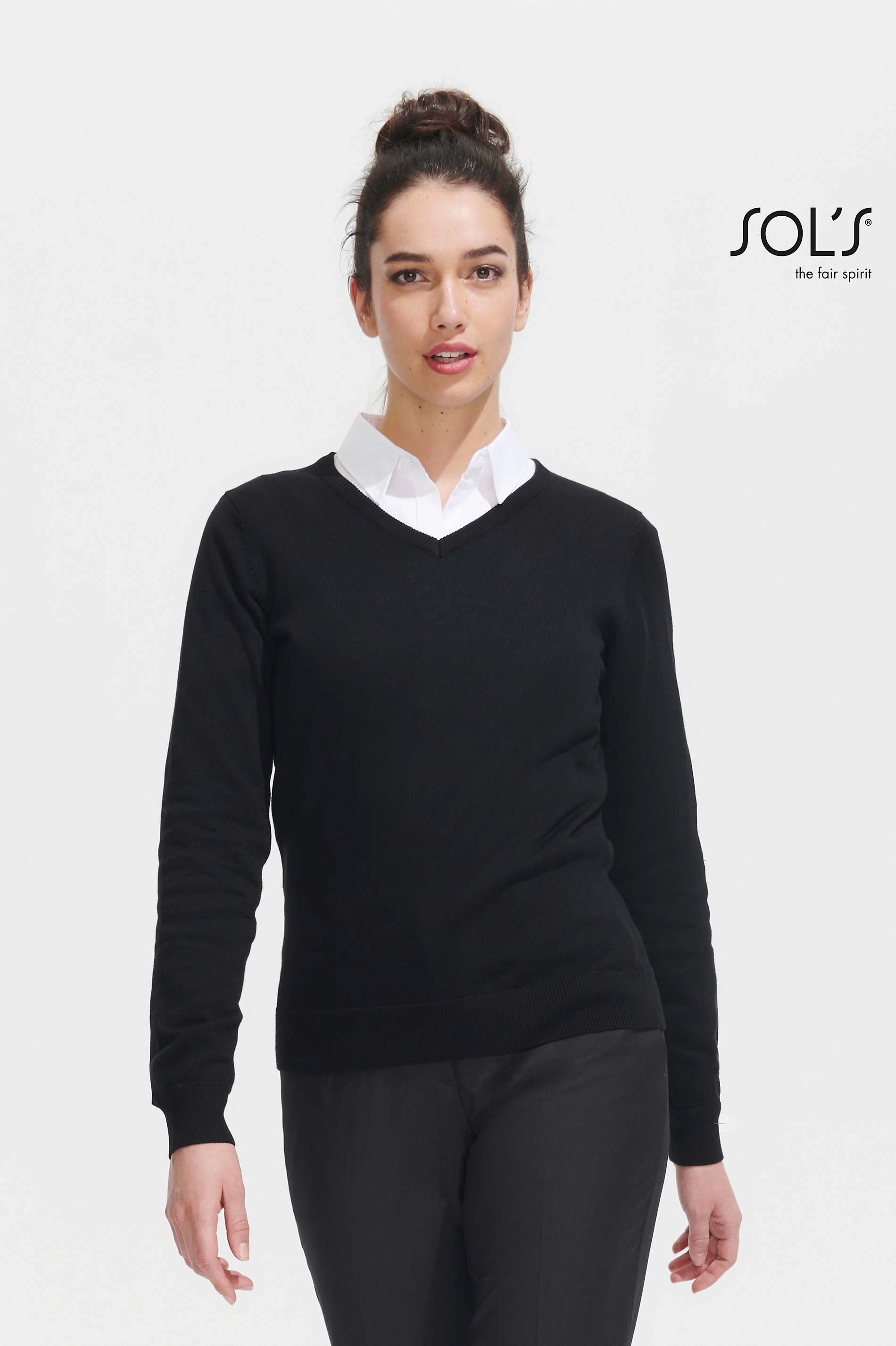 Maglione donna galaxy con scollo a V