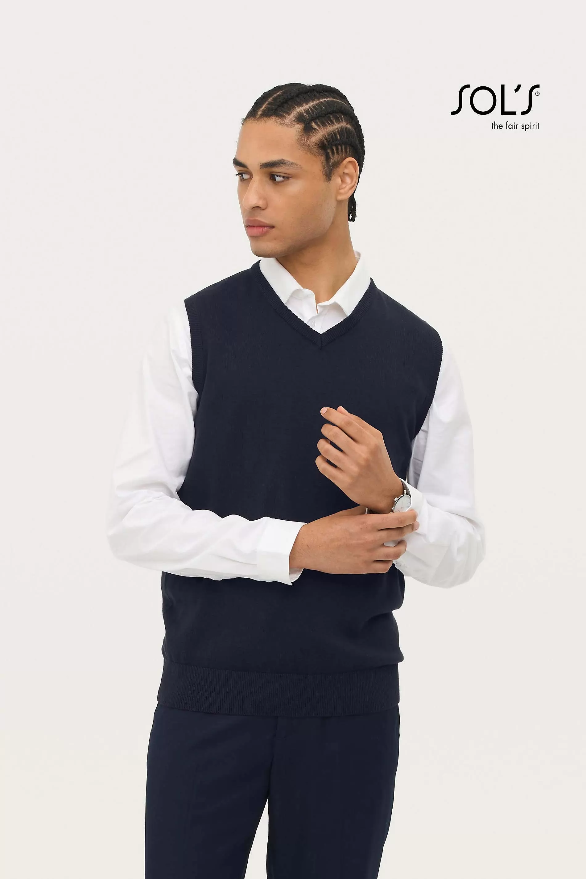 Maglione unisex con scollo a V senza maniche gentlemen