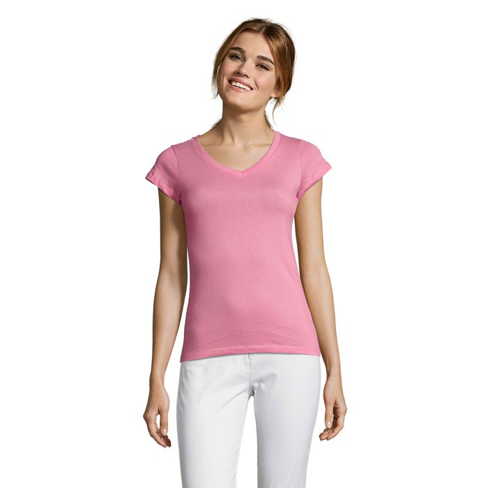 Maglietta donna moon con scollo a V