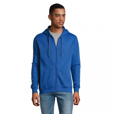 Felpa unisex stone full zip con cappuccio