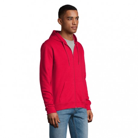 Felpa unisex stone full zip con cappuccio