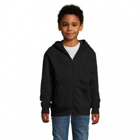 Felpa bambino stone full zip con cappuccio