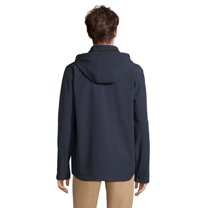 Giacca softshell uomo race con cappuccio