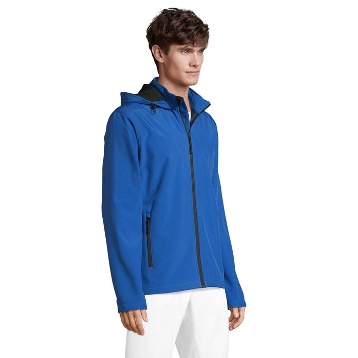 Giacca softshell uomo race con cappuccio