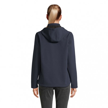 Giacca softshell donna race con cappuccio