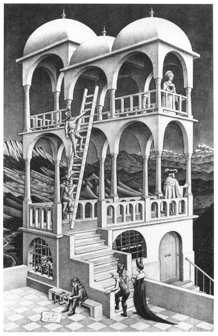 Escher, Belvedere, 1958