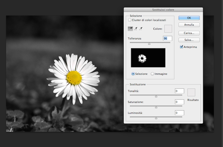 esempio immagine nero ricco photoshop