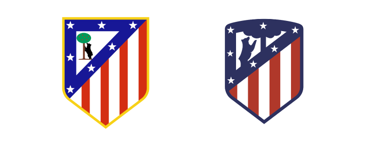 logo Atletico Madrid prima e dopo