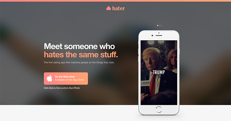 Hater, l'app de rencontre pour celles et ceux qui détestent les mêmes choses - Stampaprint Blog FR