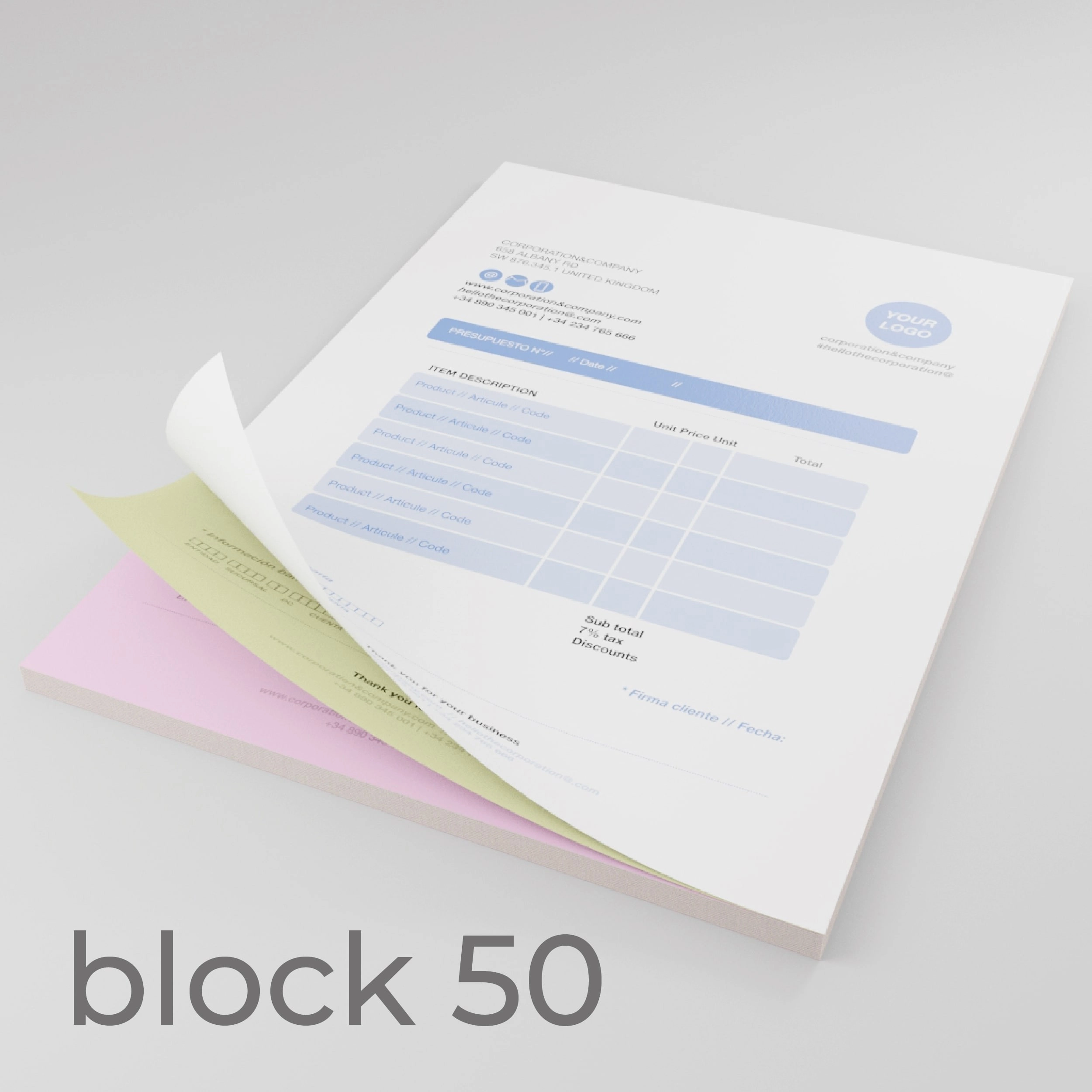moduli autoricalcanti A6 copiativa 80gr In blocchi da 50 fascicoli
