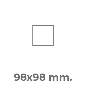 98x98 mm.