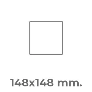 148x148 mm.